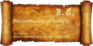 Maczedovics Olivér névjegykártya